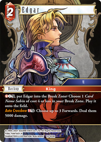 (003) Final Fantasy TCG From Nightmares Single: Edgar (19-003) (V.1) Holo Rare