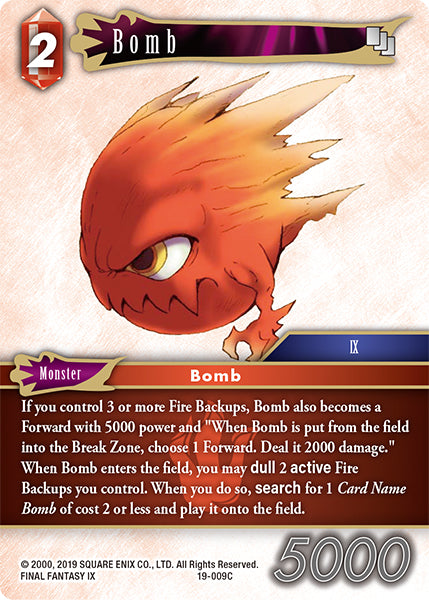 (009) Final Fantasy TCG From Nightmares Single: Bomb (19-009) Holo Common