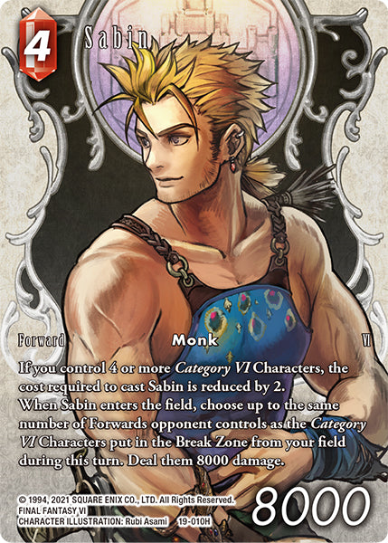 (010) Final Fantasy TCG From Nightmares Single: Sabin (19-010) (V.2) Holo Hero