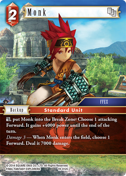 (012) Final Fantasy TCG From Nightmares Single: Monk (19-012) Holo Common