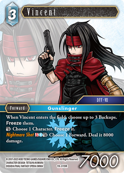 (019) Final Fantasy TCG From Nightmares Single: Vincent (19-019)  Rare