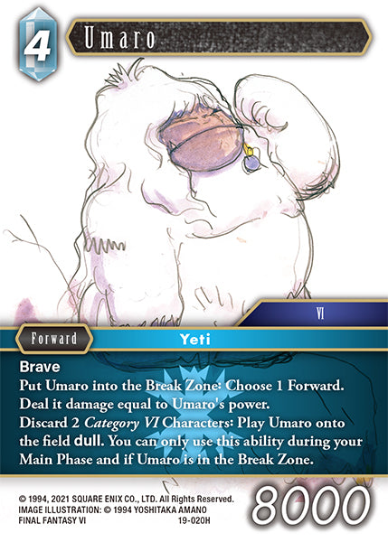 (020) Final Fantasy TCG From Nightmares Single: Umaro (19-020) Holo Hero