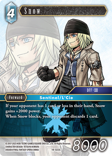 (023) Final Fantasy TCG From Nightmares Single: Snow (19-023) Holo Common