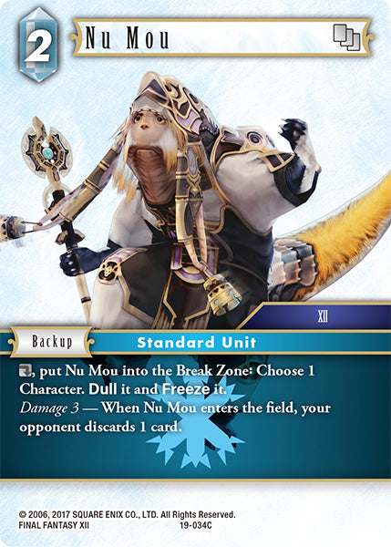 (034) Final Fantasy TCG From Nightmares Single: Nu Mou (19-034) Holo Common