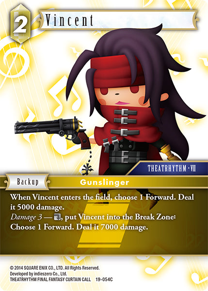 (054) Final Fantasy TCG From Nightmares Single: Vincent (19-054) Holo Common