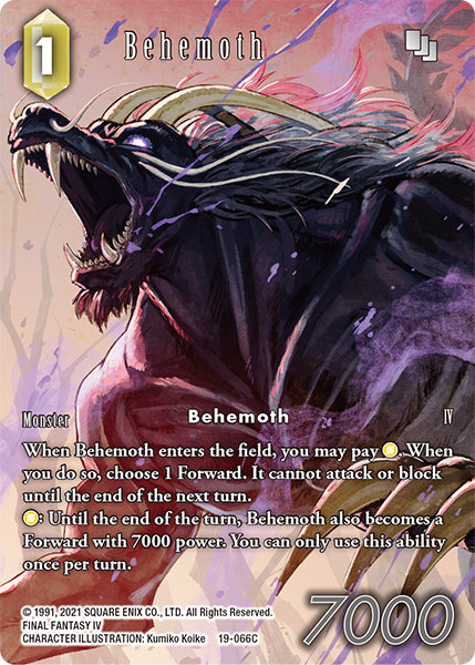 (066) Final Fantasy TCG From Nightmares Single: Behemoth (19-066) (V.2) Holo Common