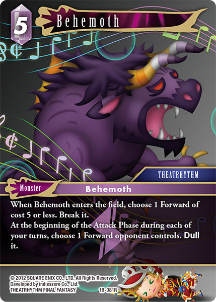 (081) Final Fantasy TCG From Nightmares Single: Behemoth (19-081)  Rare