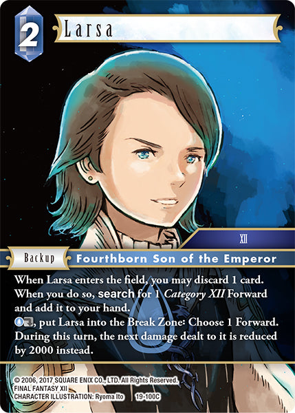 (100) Final Fantasy TCG From Nightmares Single: Larsa (19-100) (V.1) Holo Common