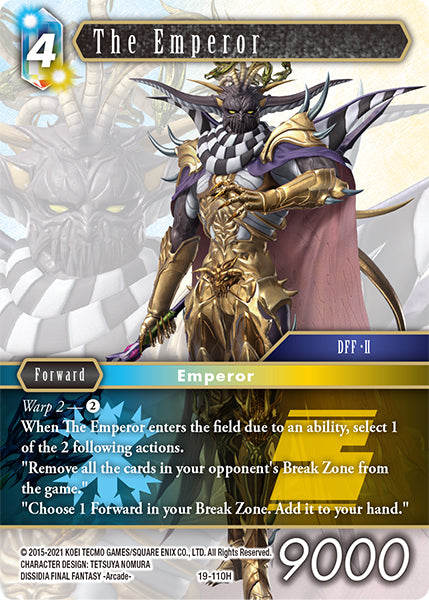 (110) Final Fantasy TCG From Nightmares Single: The Emperor (19-110) Holo Hero