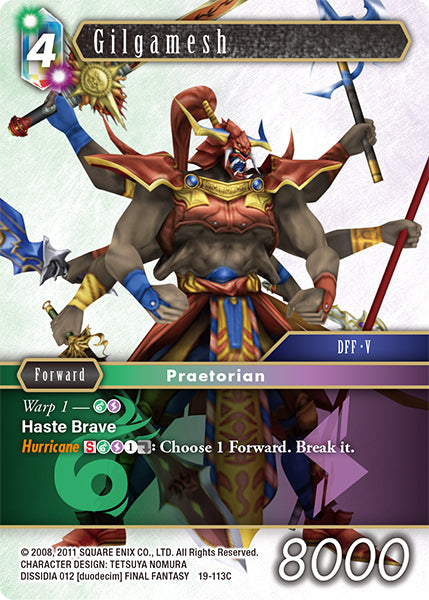 (113) Final Fantasy TCG From Nightmares Single: Gilgamesh (19-113)  Common