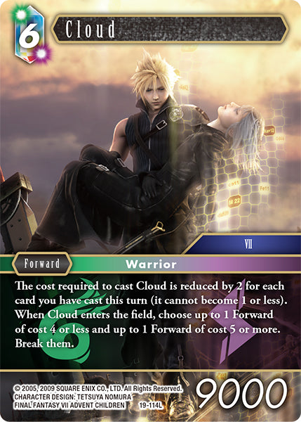 (114) Final Fantasy TCG From Nightmares Single: Cloud (19-114) (V.1) Holo Legend