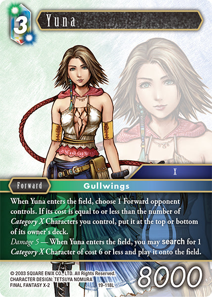 (118) Final Fantasy TCG From Nightmares Single: Yuna (19-118) Holo Legend