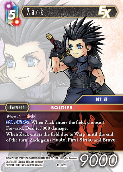 (122) Final Fantasy TCG From Nightmares Single: Zack (19-122) Holo Common