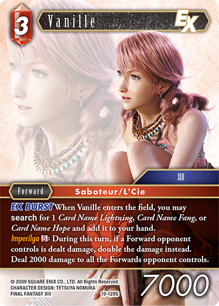 (129) Final Fantasy TCG From Nightmares Single: Vanille (19-129) Holo Starter