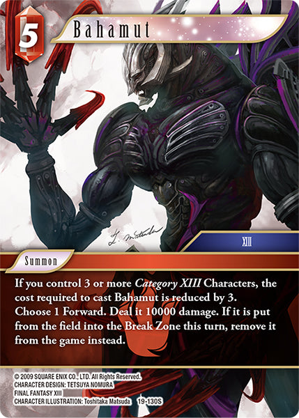 (130) Final Fantasy TCG From Nightmares Single: Bahamut (19-130) (V.1) Holo Starter