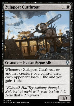 (190) Magic The Gathering Commander: Bloomburrow Single: Zulaport Cutthroat  Uncommon