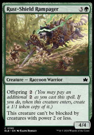 (190) Magic The Gathering Bloomburrow Single: Rust-Shield Rampager Holo Common