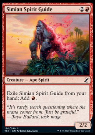 (190/289) Magic The Gathering Time Spiral Remastered Single: Simian Spirit Guide  Common
