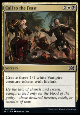 (190) Magic The Gathering Double Masters 2022 Single: Call to the Feast  Common