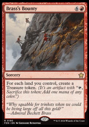 (190) Magic The Gathering Magic: The Gathering Foundations Single: Brass's Bounty Holo Rare