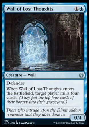 (190) Magic The Gathering Jumpstart Single: Wall of Lost Thoughts  Uncommon