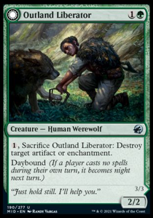 (190) Magic The Gathering Innistrad: Midnight Hunt Single: Outland Liberator // Frenzied Trapbreaker Holo Uncommon