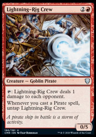 (190/361) Magic The Gathering Commander Legends Single: Lightning-Rig Crew Holo Uncommon