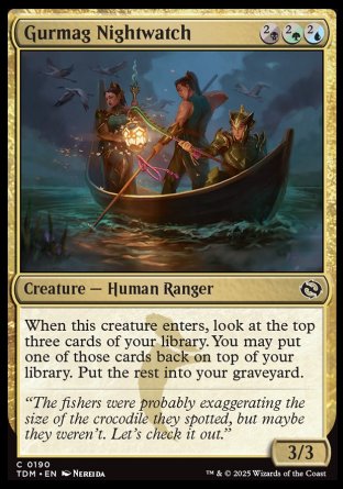 (190) Magic The Gathering Tarkir: Dragonstorm Single: Gurmag Nightwatch Holo Common