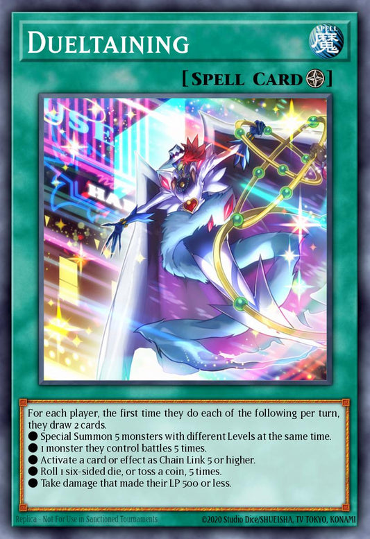 (286) YuGiOh TCG RA04: Quarter Century Stampede Single: Dueltaining (V.1 - Platinum Secret Rare)  Platinum Secret Rare