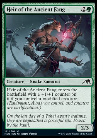 (191) Magic The Gathering Kamigawa: Neon Dynasty Single: Heir of the Ancient Fang Holo Common