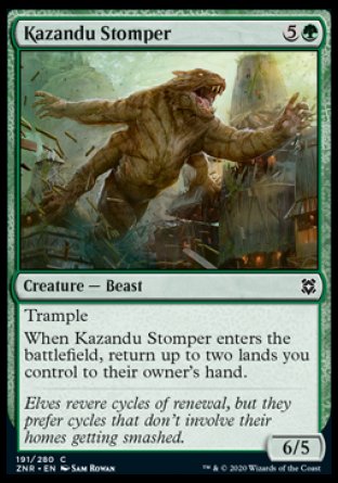 (191/280) Magic The Gathering Zendikar Rising Single: Kazandu Stomper  Common