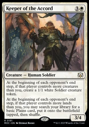 (191) Magic The Gathering Commander: March of the Machine Single: Keeper of the Accord  Rare