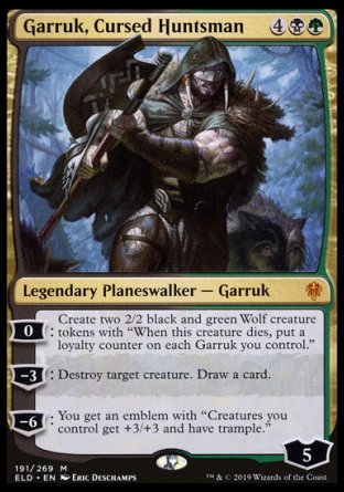 (191/269) Magic The Gathering Throne of Eldraine Single: Garruk, Cursed Huntsman Holo Mythic