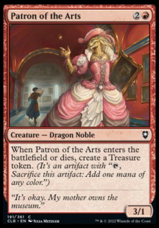 (191) Magic The Gathering Commander Legends: Battle for Baldur's Gate Single: Patron of the Arts Holo Common