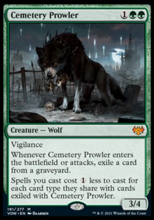 (191) Magic The Gathering Innistrad: Crimson Vow Single: Cemetery Prowler Holo Mythic