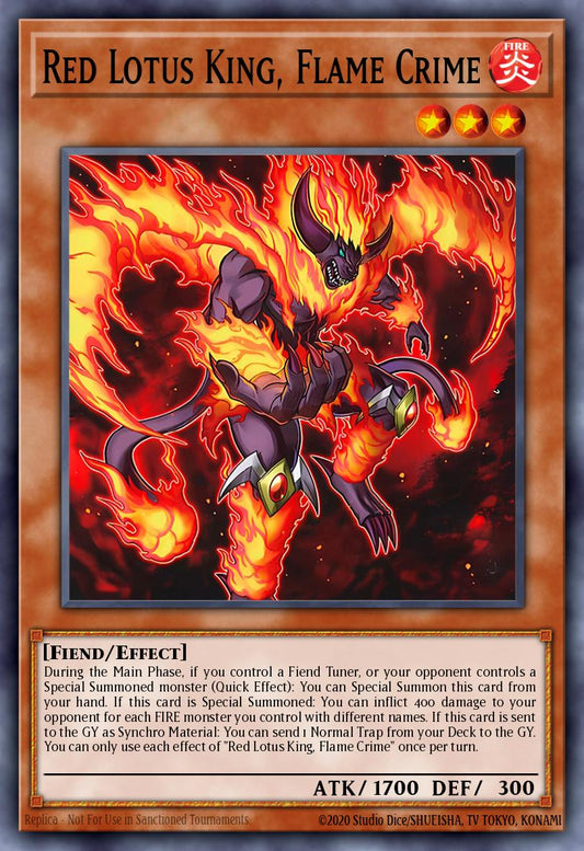 (028) YuGiOh TCG BLTR: Battles of Legend: Terminal Revenge Single: Red Lotus King, Flame Crime (V.1 - Secret Rare)  Secret Rare