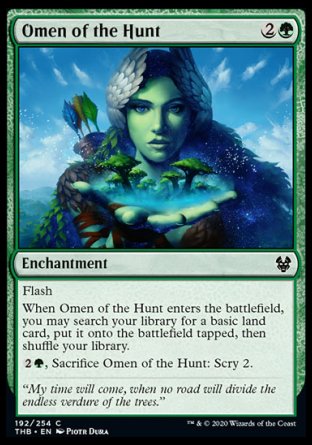 (192/254) Magic The Gathering Theros Beyond Death Single: Omen of the Hunt Holo Common