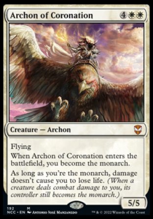 (192) Magic The Gathering Commander: Streets of New Capenna Single: Archon of Coronation  Mythic
