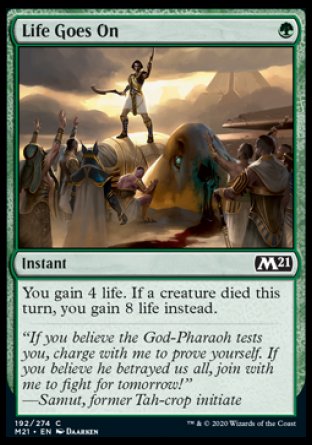 (192) Magic The Gathering Core 2021 Single: Life Goes On Holo Common