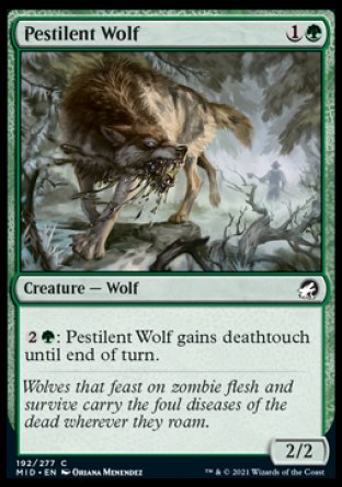 (192) Magic The Gathering Innistrad: Midnight Hunt Single: Pestilent Wolf  Common