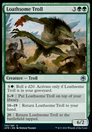 (192) Magic The Gathering Adventures in the Forgotten Realms Single: Loathsome Troll  Uncommon