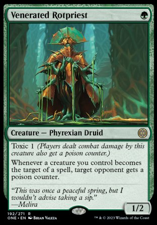(192) Magic The Gathering Phyrexia: All Will Be One Single: Venerated Rotpriest Holo Rare