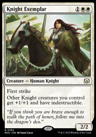 (192) Magic The Gathering Commander: March of the Machine Single: Knight Exemplar  Rare