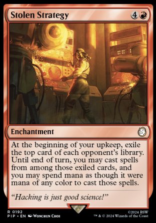 (192) Magic The Gathering Universes Beyond: Fallout Single: Stolen Strategy  Holo Rare