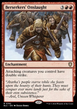 (192) Magic The Gathering Commander: Bloomburrow Single: Berserkers' Onslaught  Rare