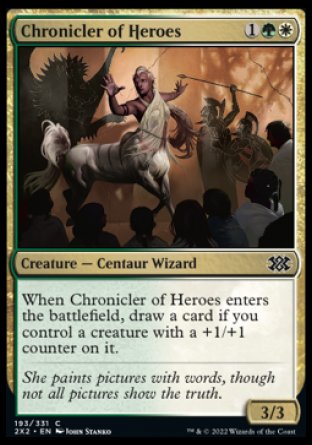 (193) Magic The Gathering Double Masters 2022 Single: Chronicler of Heroes Holo Common