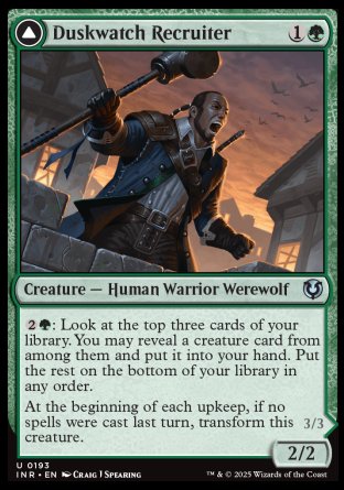 (193) Magic The Gathering Innistrad Remastered Single: Duskwatch Recruiter / Krallenhorde Howler Holo Uncommon