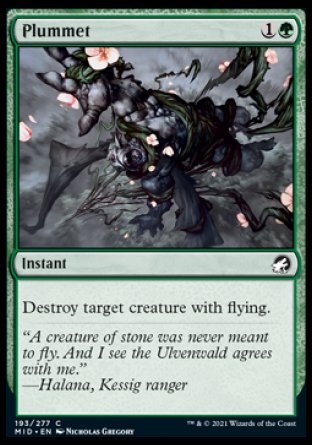 (193) Magic The Gathering Innistrad: Midnight Hunt Single: Plummet  Common