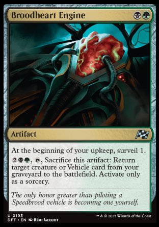 (193) Magic The Gathering Aetherdrift Single: Broodheart Engine  Uncommon