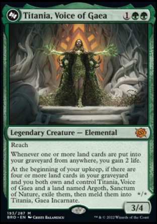 (193) Magic The Gathering The Brothers' War Single: Titania, Voice of Gaea // Titania, Gaea Incarnate Holo Mythic